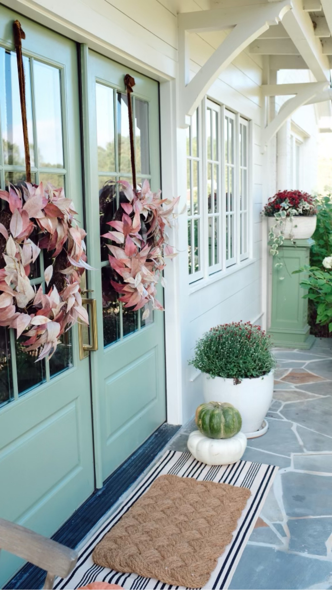 Autumnal front porch wreaths and doormat

#LTKhome #LTKSeasonal #LTKfindsunder50