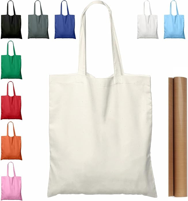 NPBAG 5 | 15 | 25 | 50 Pack 15'' X 16'' Natural Cotton Tote Bags, Lightweight Blank Bulk Cloth ba... | Amazon (US)