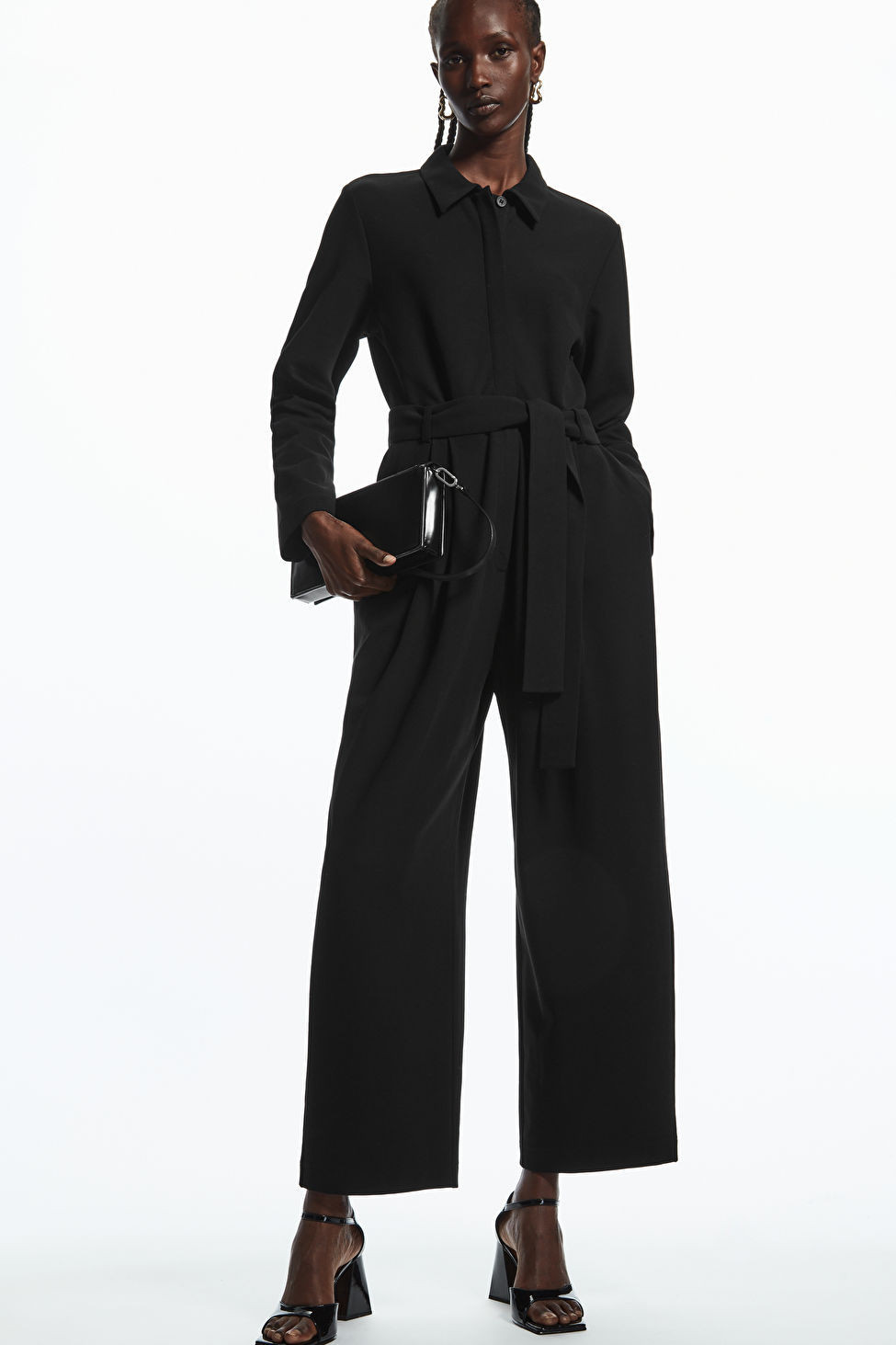 PLEATED STRAIGHT-LEG JUMPSUIT - BLACK - Dresses - COS | COS (US)
