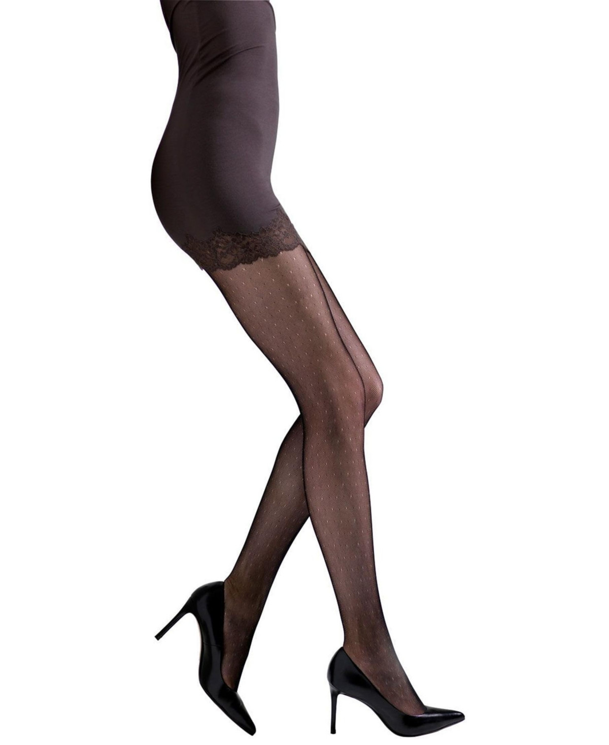 Natori Women's Bristles Shine Net Tights - Black | Macy's