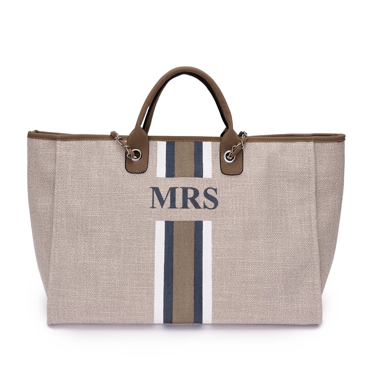 The Lily Canvas Weekender Jumbo Beige Mrs | Lily and Bean