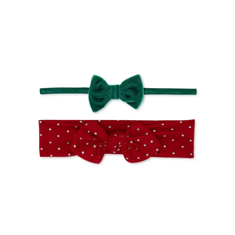 Carter's Child of Mine Baby Girl Christmas Bow Headband, 2-Pack, Size 0M-12M | Walmart (US)