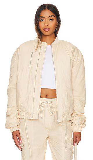 x Lindsi Lane Wren Bomber Jacket in Macadamia Neutral | Revolve Clothing (Global)