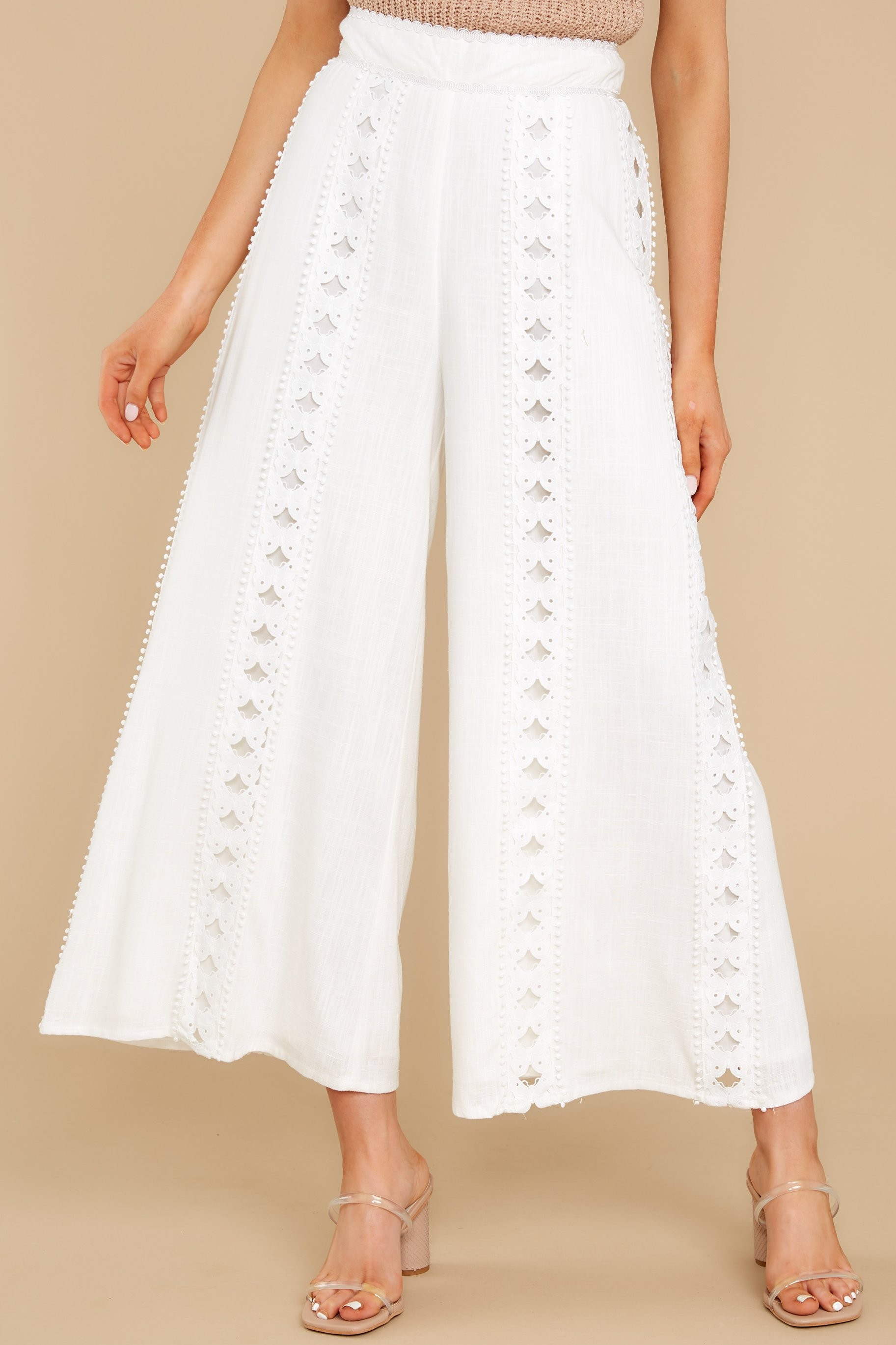 How It All Starts White Pants | Red Dress 
