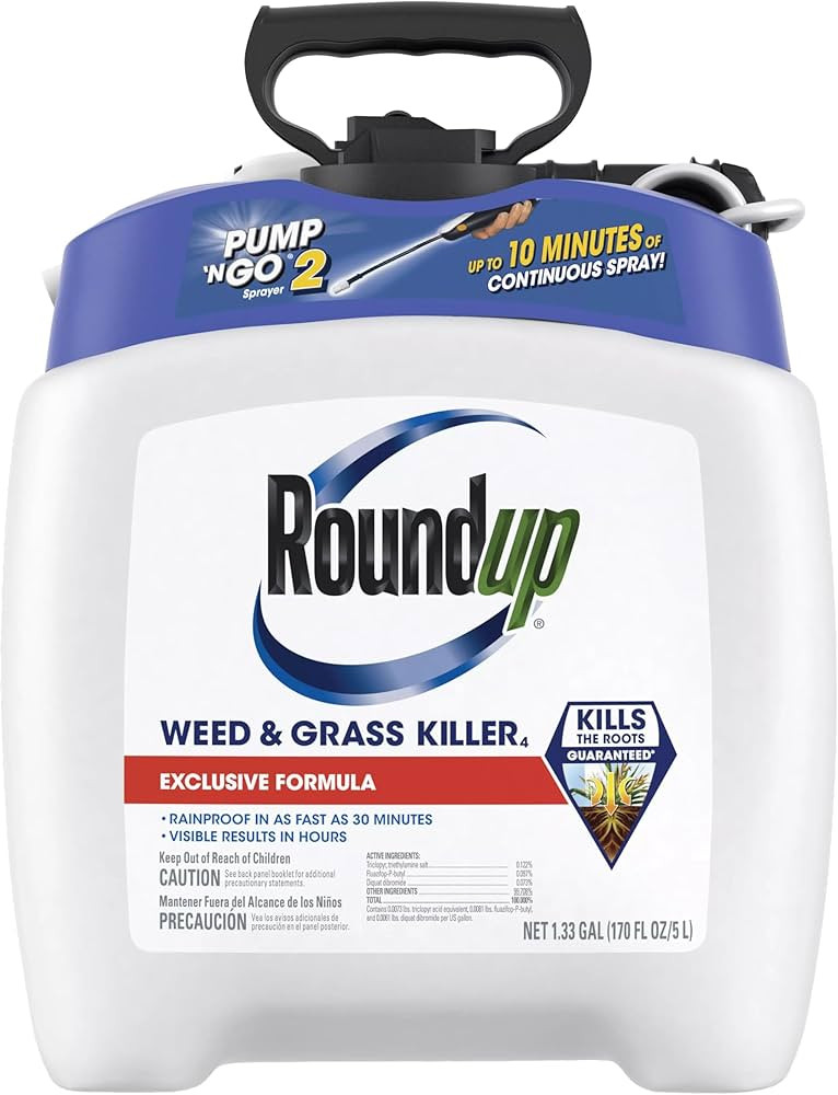 Roundup Weed and Grass Killer₄ with Pump 'N Go 2 Sprayer, Use in and Around Flower Beds, Trees ... | Amazon (US)