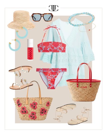 It’s swim season and I’ve put together a variety of stylish and chic looks while you lounge by the pool or ocean….or maybe chasing your kids around. Adorable cover-ups are key to finishing off the swim look as they are the cherry on top. 

Two-piece swimsuit, bathing suit, bikini, cover-up, mini-dress, sandals, sun hat, pool bag, summer look, travel look, swim outfit, vacation outfit straw tote, pool tote, earrings, aviator sunglasses 

#LTKswim #LTKtravel #LTKover40