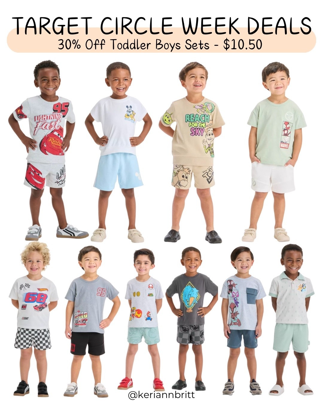 Target Circle Week - 30% Off Toddler Boys Sets

Character clothing / character set / Bluey / Spider-Man / Toy Story / Cars / Lightning McQueen / Mario Bros. / Mickey Mouse / toddler boy outfit / circle week deals 

#LTKSaleAlert #LTKBaby #LTKKids