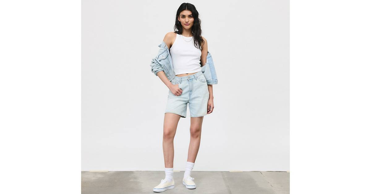 High Rise Baggy Linen+ Denim Lightweight Women's Shorts - Light Wash | Levi's® US | Levi's US