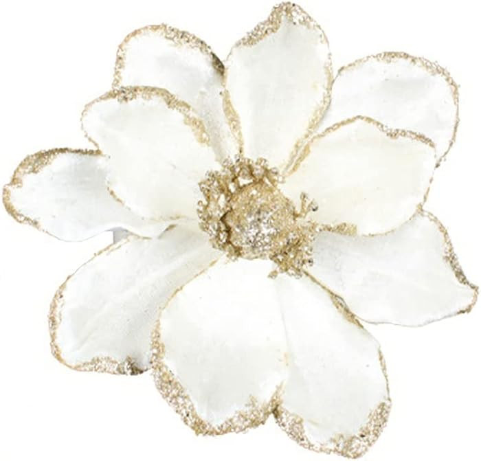 vctops 10 PCS Glitter Artificial Flower Christmas Tree Wreath DIY Ornaments 6.3 Inch Faux Flower ... | Amazon (US)