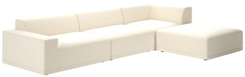 Faible 4-Piece L-Shaped White Performance Linen Sectional Sofa with Left-Arm + Reviews | CB2 | CB2