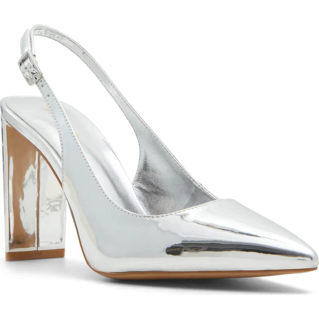 ALDO Meesha Slingback Pointed Toe Pump in Silver at Nordstrom Rack, Size 8.5 | Nordstrom Rack