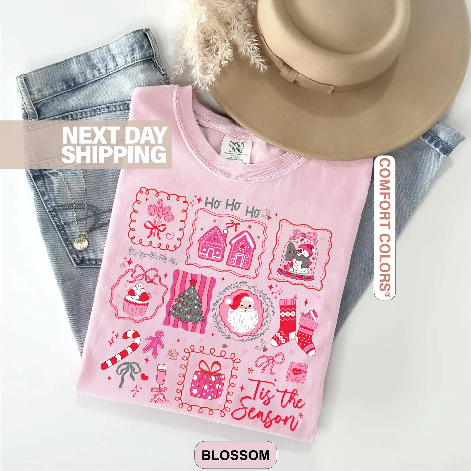 Christmas Xmas Shirt, Christmas Trees Shirt, Tis the Season Shirt, Women's Holiday Tees, Christma... | Etsy (US)