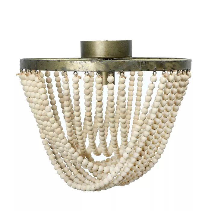 Draped Wood Bead and Metal Semi-Flush Light - 3R Studios | Target