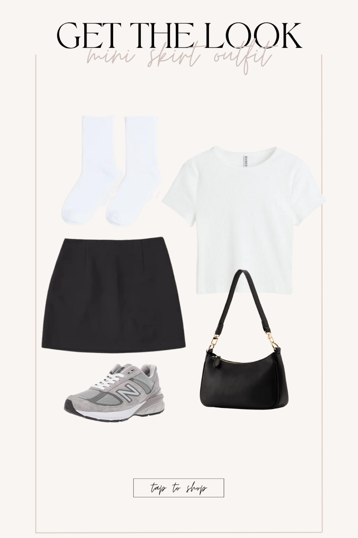 Get The Look: Mini Skirt Outfit

Menswear skirt, mini skirt, white crop top, Amazon fashion, H&M, white socks, amazon handbag

#LTKunder50 #LTKstyletip #LTKshoecrush