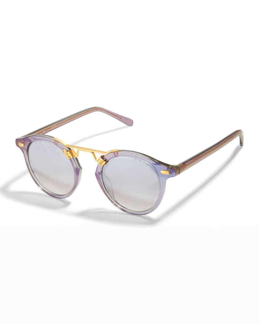 KREWE St. Louis Round Mirrored Sunglasses | Neiman Marcus