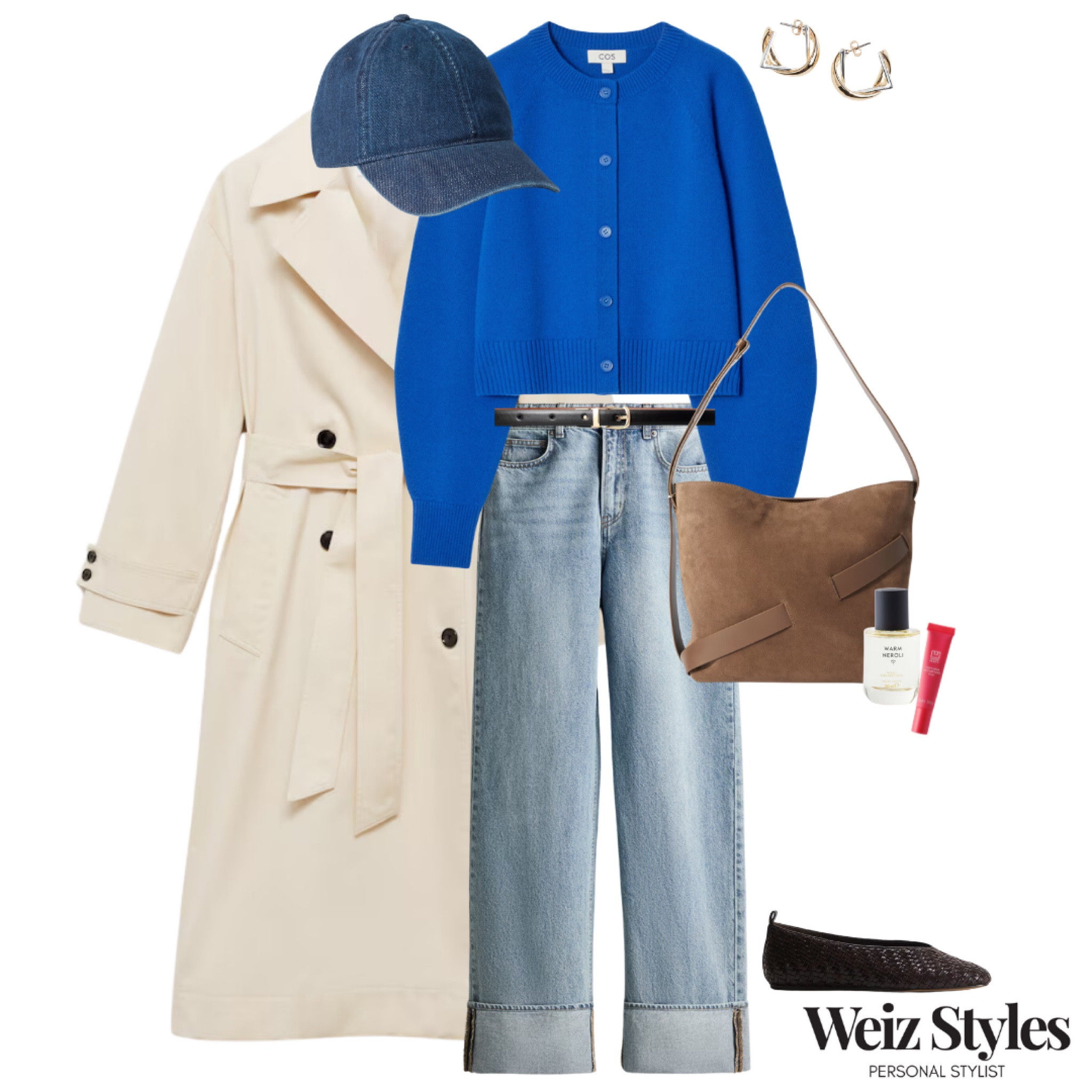 A pop of blue for you this Monday 💙 effortlessly styled with turn up jeans and a denim cap - because you can still be casually stylish ✨

Head to www.weizstyles.com to find out how I can help you on your style journey 💖

Louise x

Personal stylist, styling, ootd, neutral aesthetic, London, Weiz styles, shopping, outfit of the day, uk, confident, handbag, bag, perfume, fragrance, lipstick, lip, elevate your style, feel good, flat lay, shopping, high street, designer, ltk, bright blue, vibrant colour, winter, 2025, virtual styling, cos, cardigan, knit, knitwear, buttons, belt, waist, leather, turn up hem, roll bottoms, straight leg denim, trench coat, mango, H&M, cap, flats, ballerinas, woven, lipgloss, pink, spray, spritz, suede, brown, colourful, womenswear, mixed metal earrings, hoops, cool, fun, fab, chic, effortless 

#LTKwinter #LTKstyletip #LTKuk