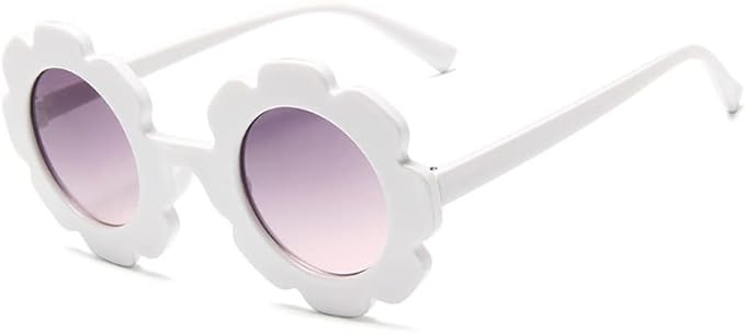 Round Flower Sunglasses for Girls Flower Shaped Cute Glasses UV 400 Protection Outdoor Beach Chil... | Amazon (US)