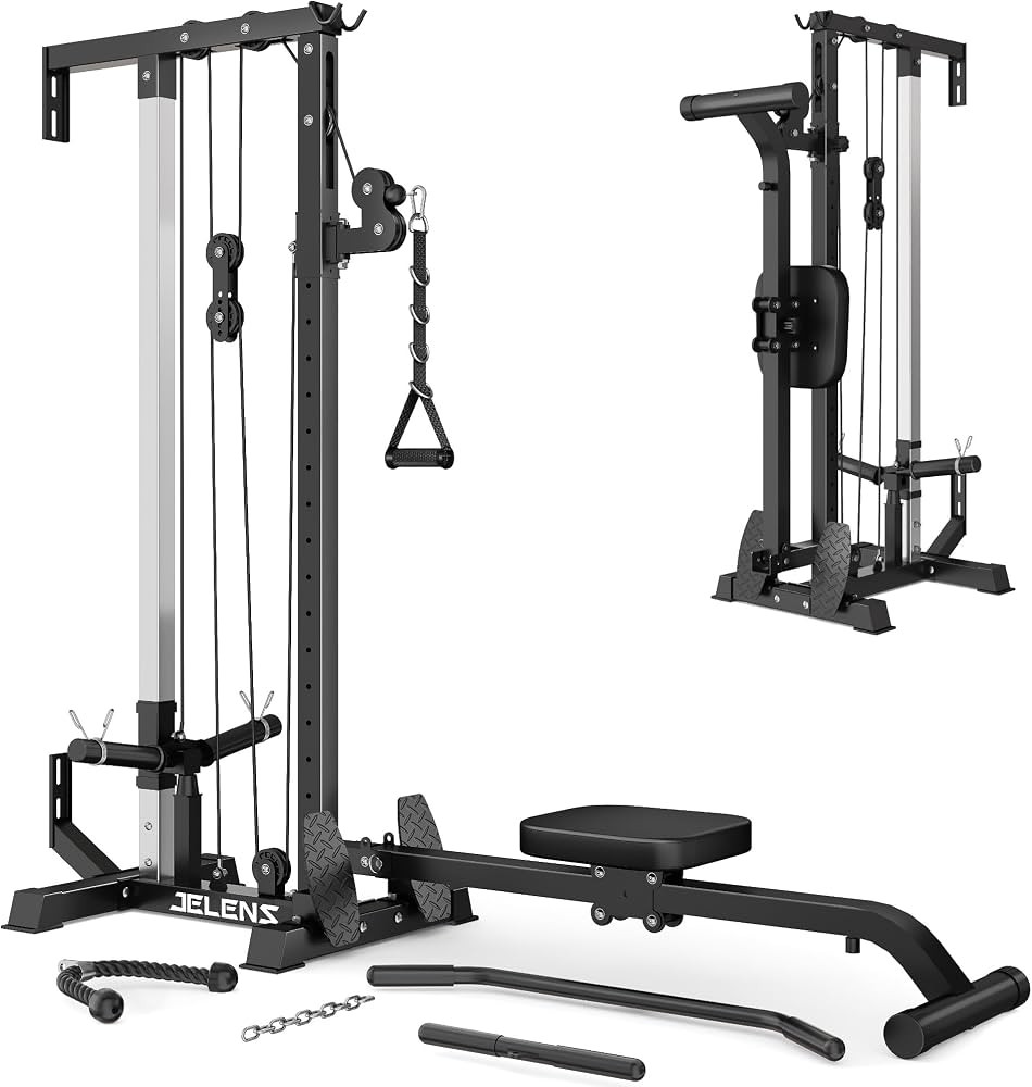 RC01 Foldable LAT Pulldown Machine with Adjustable seat, Wall Mount Cable Station with 16 Adjusta... | Amazon (US)