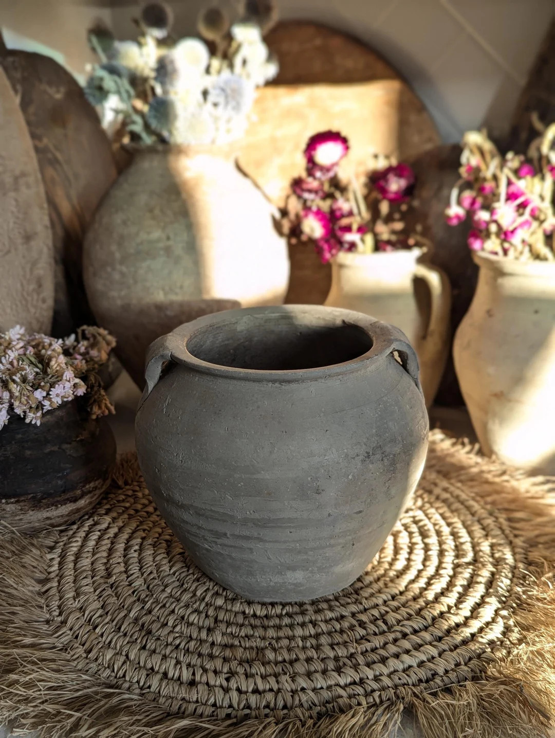 Small Vintage Clay Vessel With Handles - Etsy | Etsy (US)