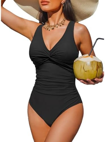 Holipick Women Tummy Control One Piece Swimsuit - Push Up Bathing Suit Full Coverage Slimming Swi... | Amazon (US)
