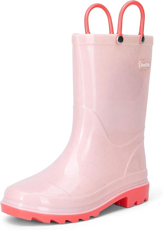 DREAM PAIRS Kids Rain Boots Glitter Boys Girls with Easy-on Handles Sparkly Waterproof Boots Outd... | Amazon (US)