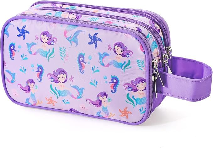 Kids Toiletry Bag for Girls, Travel Toiletry Bag for Little Young Girls Cosmetic Makeup Waterproo... | Amazon (US)