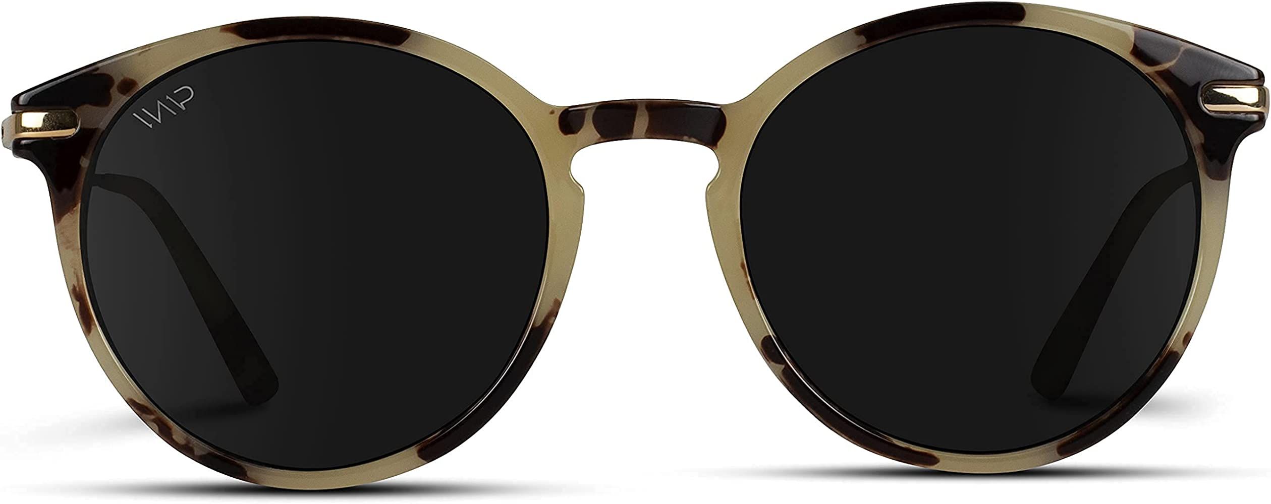 WearMe Pro - Women's Oversized Round Sunglasses with Trendy Gold Metal Temple | Amazon (US)