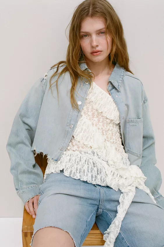 ASYMMETRIC LACE TOP | Zara US