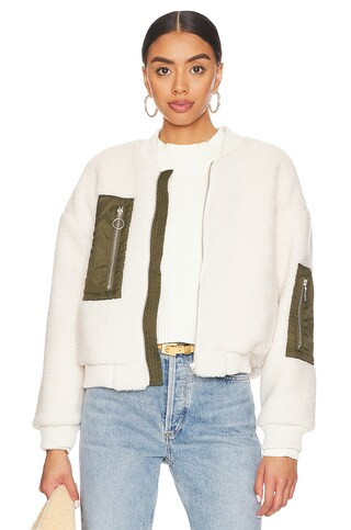 superdown Reyna Crop Jacket in Cream & Olive from Revolve.com | Revolve Clothing (Global)