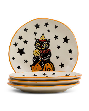 Set Of 4 Moxy Vintage Cat Salad Plates | TJ Maxx
