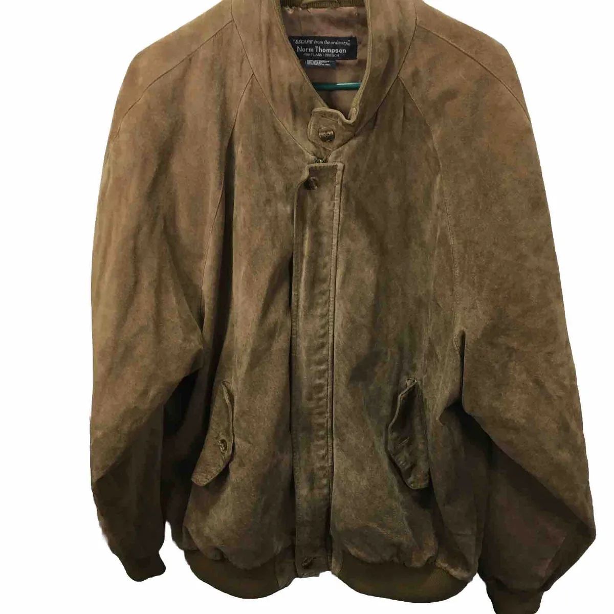 Norm Thompson Mens Brown Suede Leather Size T/XL Bomber Jacket | eBay US
