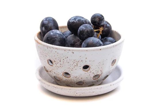 Rustic handmade ceramic berry Bowl with matching saucer  - dishwasher safe | Etsy (US)