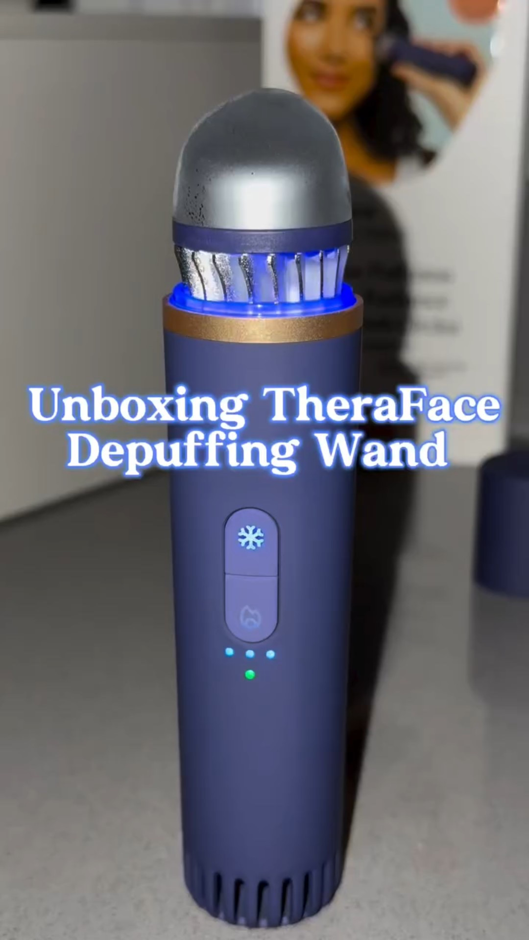 Woke up with puffy eyes (again)… but not today, thanks to the Theraface Depuffing Wand! This wand = magic to my face!! @therabody #asmr #amazonfinds #fyp #skincare #skincaretools #unboxing
