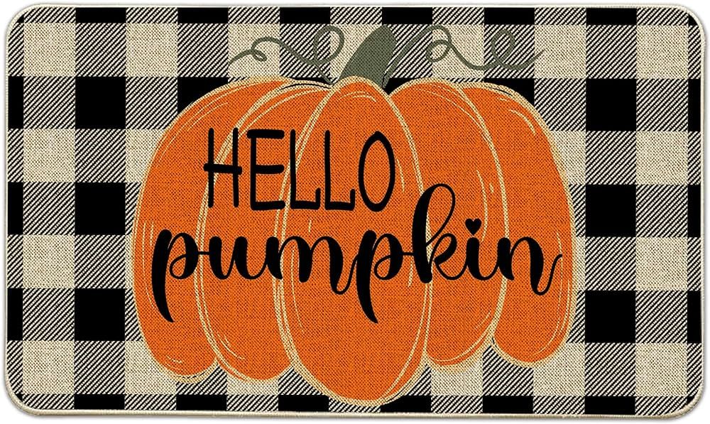 Pinata Hexagram Fall Door Mat 17x29 Inch, Hello Pumpkin Welcome Mats Outdoor, Autumn Fall Orange ... | Amazon (US)