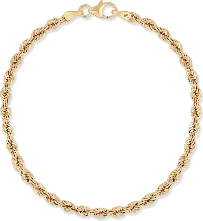 14K Gold Rope Chain Bracelet | Nordstrom