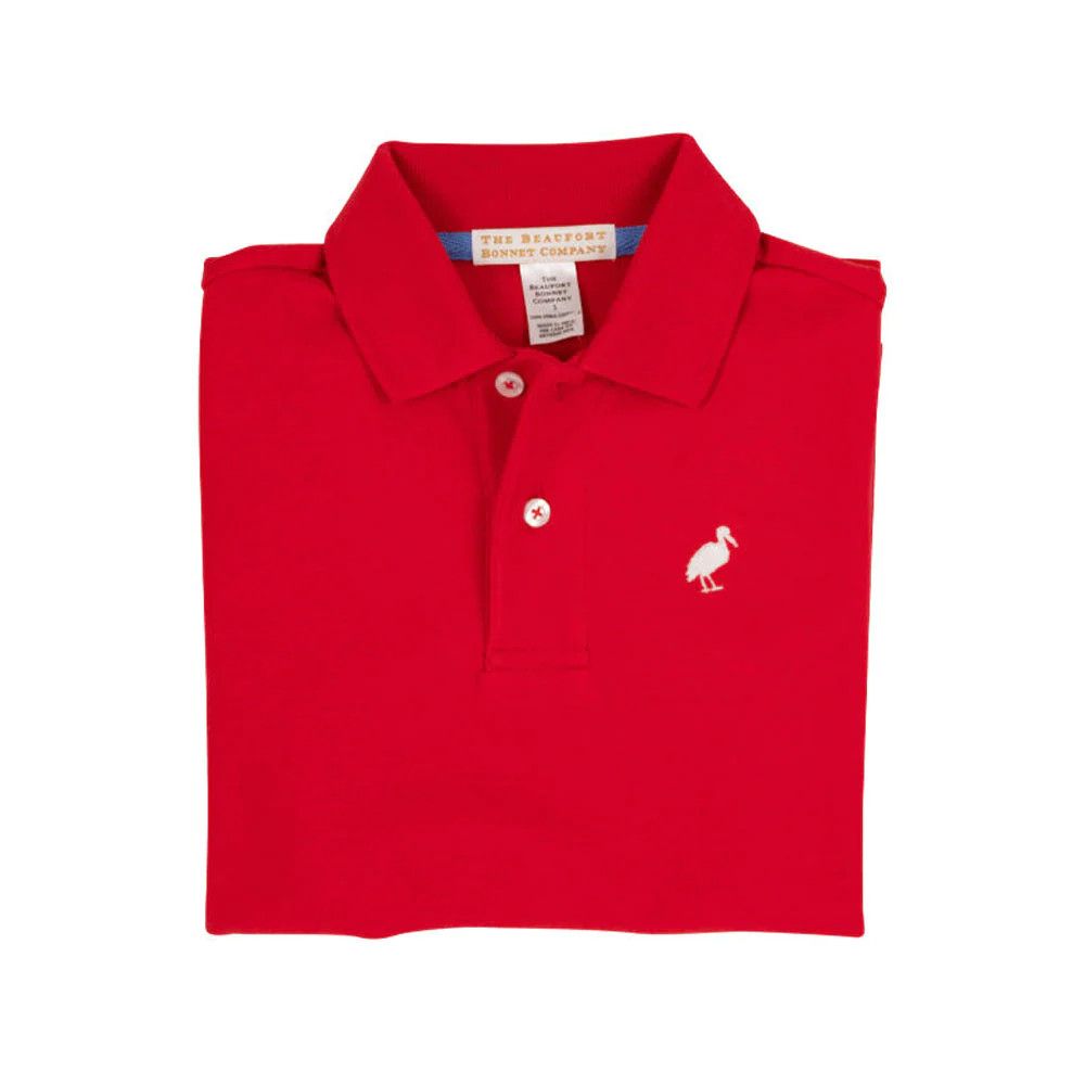 Prim & Proper Polo & Onesie - Richmond Red with Worth Avenue White Stork | The Beaufort Bonnet Company
