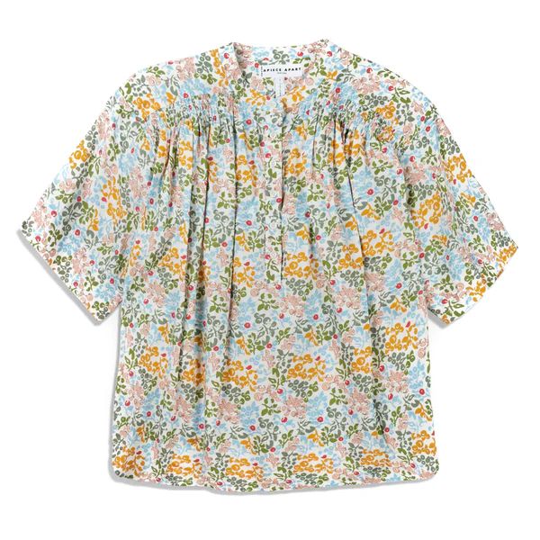Shirred Mission Top, Light Ditsy Floral | The Avenue