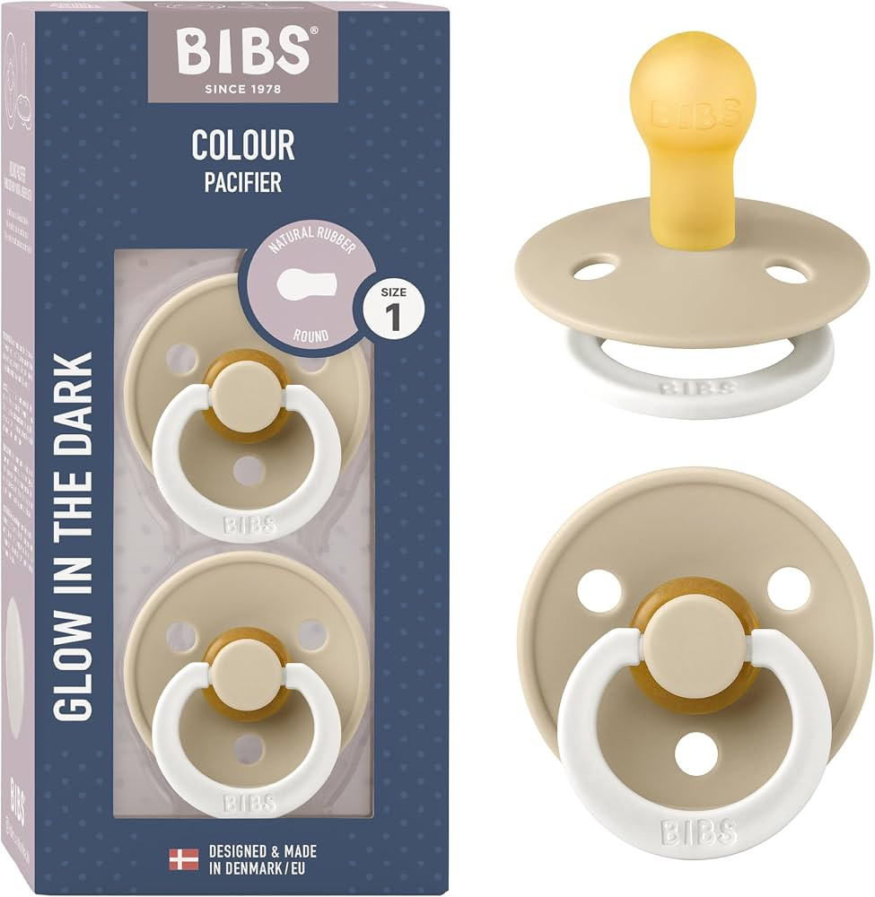 BIBS Pacifiers Colour Collection | Natural Rubber Baby Pacifier | Set of 2 BPA-Free Soothers | Ma... | Amazon (US)