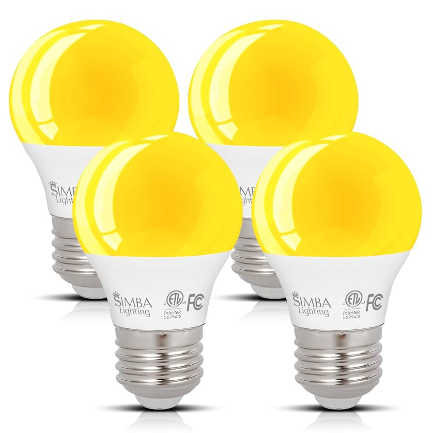 Simba Lighting LED Bug Non-Attracting Yellow Bulb ETL Listed 7W 60W Equivalent (4 Pack), Great fo... | Amazon (US)