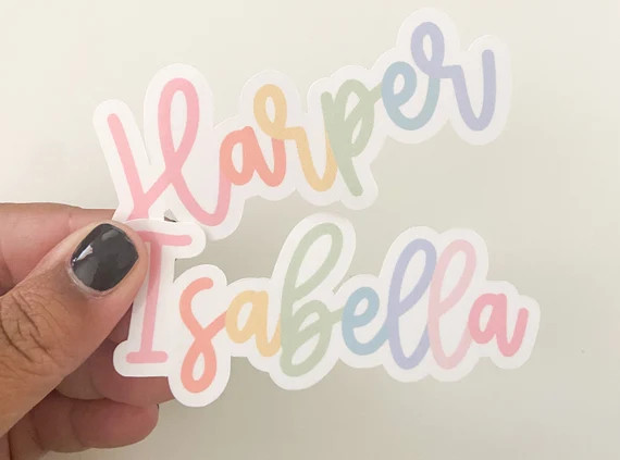 Personalized Name Sticker  Custom Name Sticker  Handlettered - Etsy | Etsy (US)
