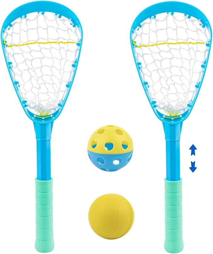 Foayex Kids Ajudstable Mini Lacrosse Sticks Set with 2 Balls, Easter Basket Stuffers, Sports & Ou... | Amazon (US)
