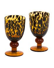 Set Of 2 Tortoiseshell Footed Juice Glasses | TJ Maxx
