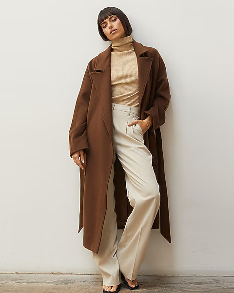 CRESCENT Monte Wrap Wool Coat | Express