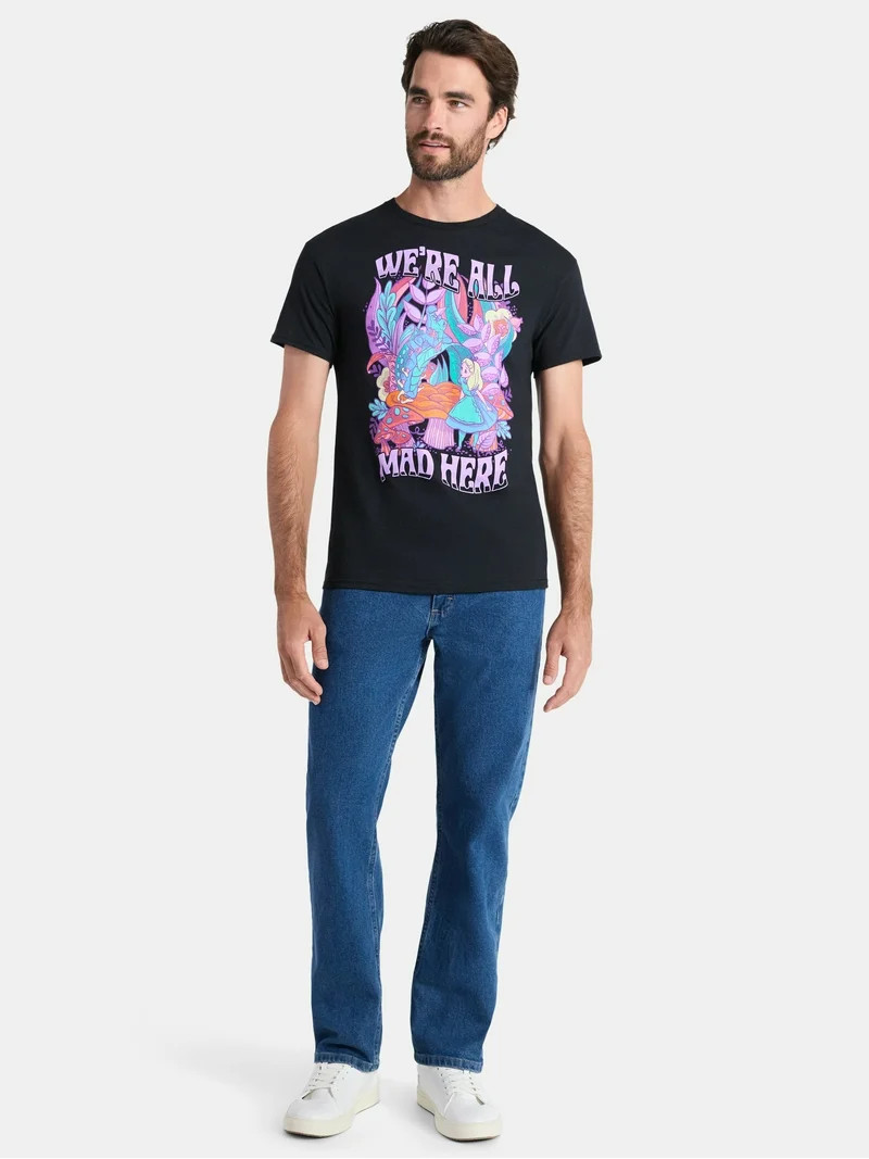 Alice in Wonderland, Men's & Big Men's Graphic Tee, All Mad Here, Sizes S-3XL | Walmart (US)