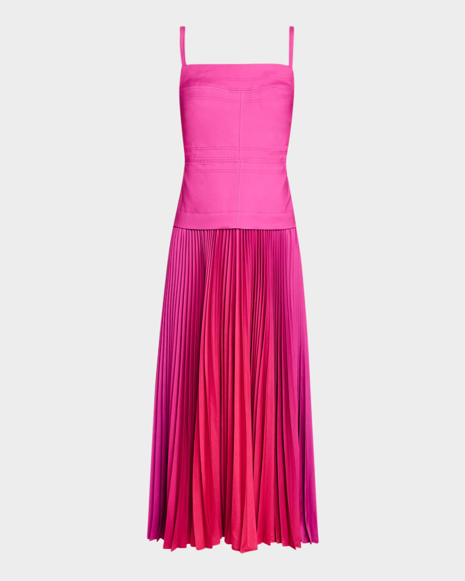Leasgill Pleated Open-Back Dress | Neiman Marcus