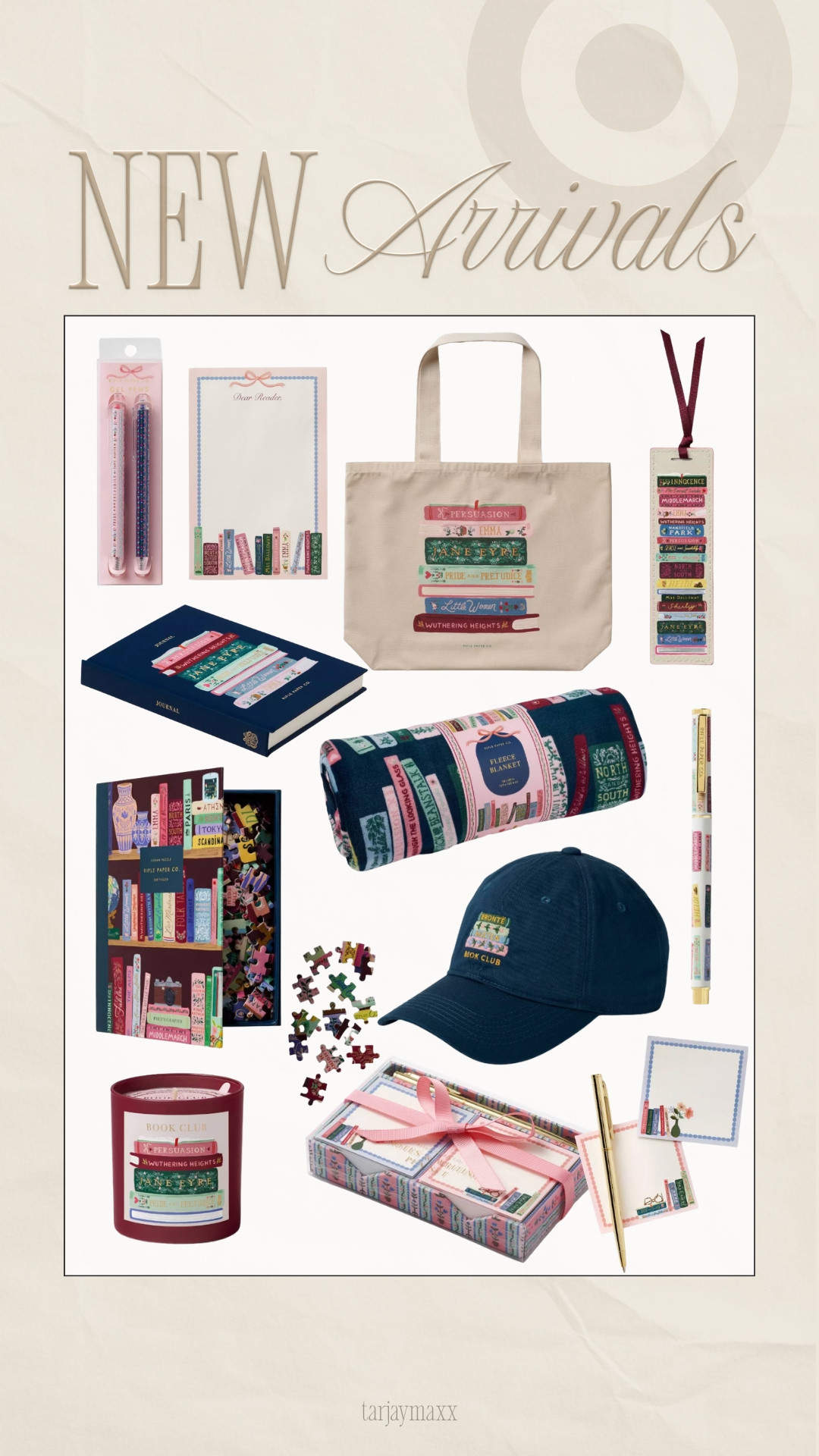 The Rifle Paper Co. new arrivals at Target are officially here and this collection is a book lover's dream. This year's drop features the bookish new Ladies Night Book Club collection, which includes cozy, literary-inspired items like embroidered journals, literary puzzles, and even a signature fleece blanket. Perfect for a book club girls night or for a cozy night in. ❄️📖
chocolate brown outfit, date night outfits, silver hardware, gallery wall, valentines outfit women, knits and shawls, statement coat, valentines day outfit women, vacation outfits beach, valentines date night outfit, rifle paper co x target, target style, floral home decor, stationery addict, ladies night book club, target finds 2026, spring home refresh, aesthetic office, cottagecore decor, target haul 

 #LTKdayinmylife #LTKHome #LTKSaleAlert