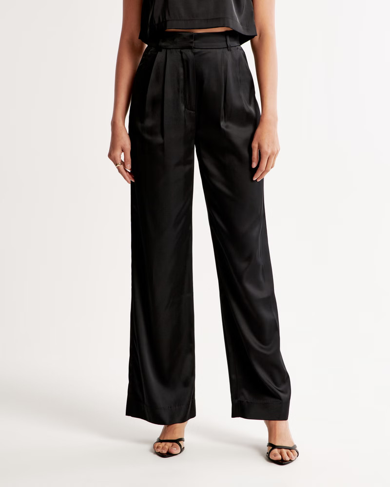 A&F Sloane Tailored Satin Pant | Abercrombie & Fitch (US)