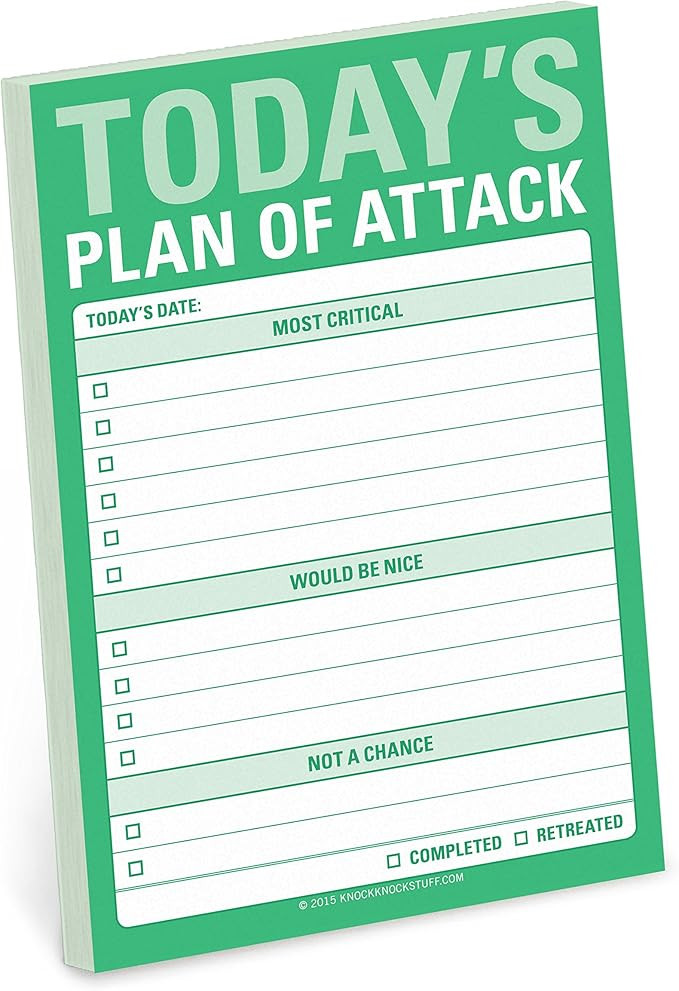 1-Count Knock Knock Plan of Attack Sticky Notes - Great Big Sticky Notes & Daily to Do List Note ... | Amazon (US)