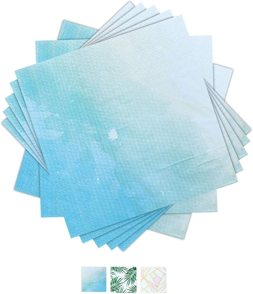 SOLAS Light Blue Paper Napkins | 20 Pack Blue Pastel Paper Napkins | 2 Ply Square Beautifully Des... | Amazon (US)