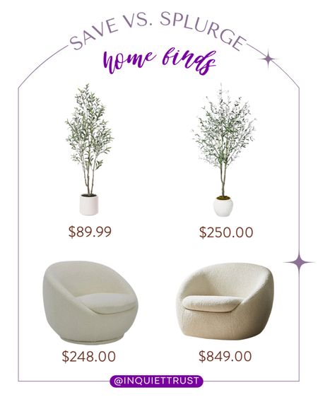 Here are some affordable alternatives to this artificial olive tree plant and minimalist white couch!
#savevssplurge #lookforless #furniturefinds #homedecor

#LTKstyletip #LTKSeasonal #LTKhome